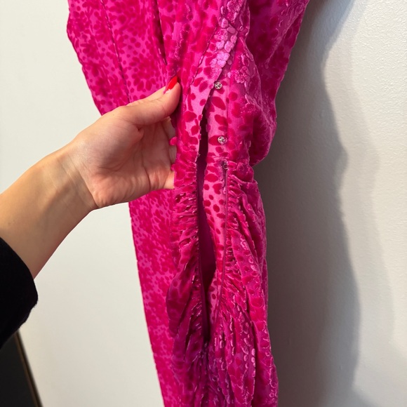 VERONICA BEARD Kendall Velvet Burnout Asymmetrical Dress - Picture 8 of 13